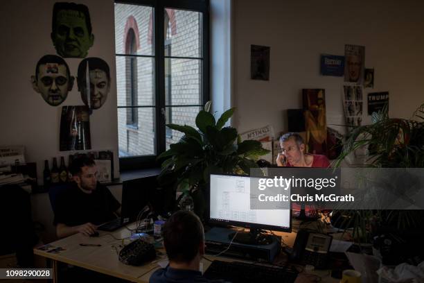 Journalists work in the news room of Index, one of Hungary’s biggest opposition news portals on January 15, 2019 in Budapest, Hungary. Index has more...