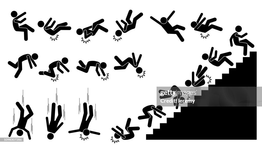 Falling Falling Man Falling And Felling Down High-Res Vector Graphic - Getty Images