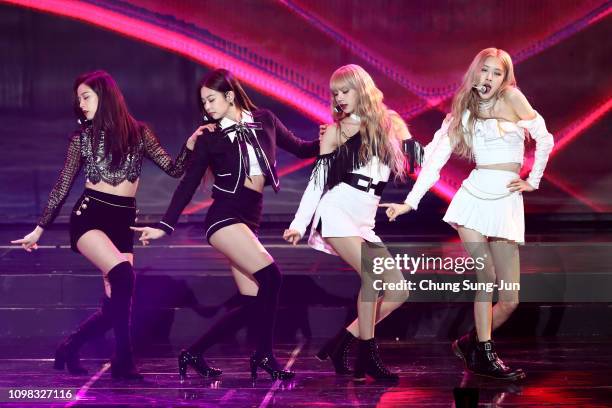 Girl group BlackPink performs on stage during the 8th Gaon Chart K-Pop Awards on January 23, 2019 in Seoul, South Korea.