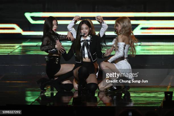 Girl group BlackPink performs on stage during the 8th Gaon Chart K-Pop Awards on January 23, 2019 in Seoul, South Korea.