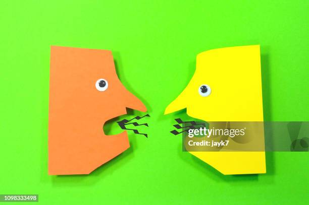 talking - jayk7 origami stock pictures, royalty-free photos & images