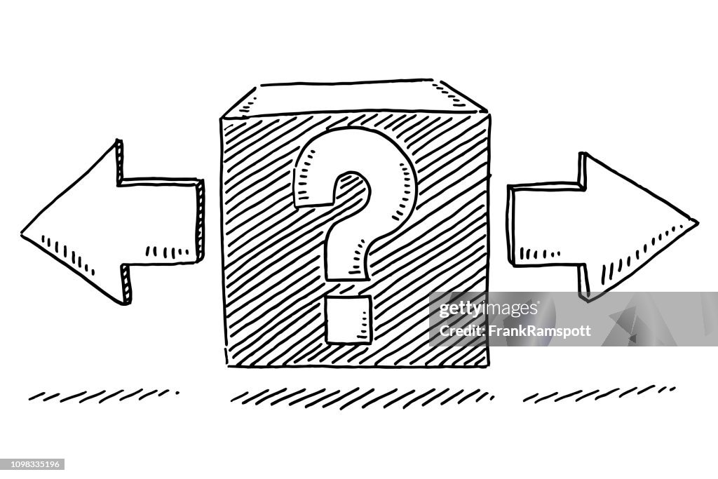 Direction Question Drawing Question Mark Box Uncertainty Direction Drawing High-Res Vector Graphic ...