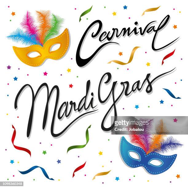 ilustraciones, imágenes clip art, dibujos animados e iconos de stock de tarjeta del arte del clip carnaval mardi gras - harlequin