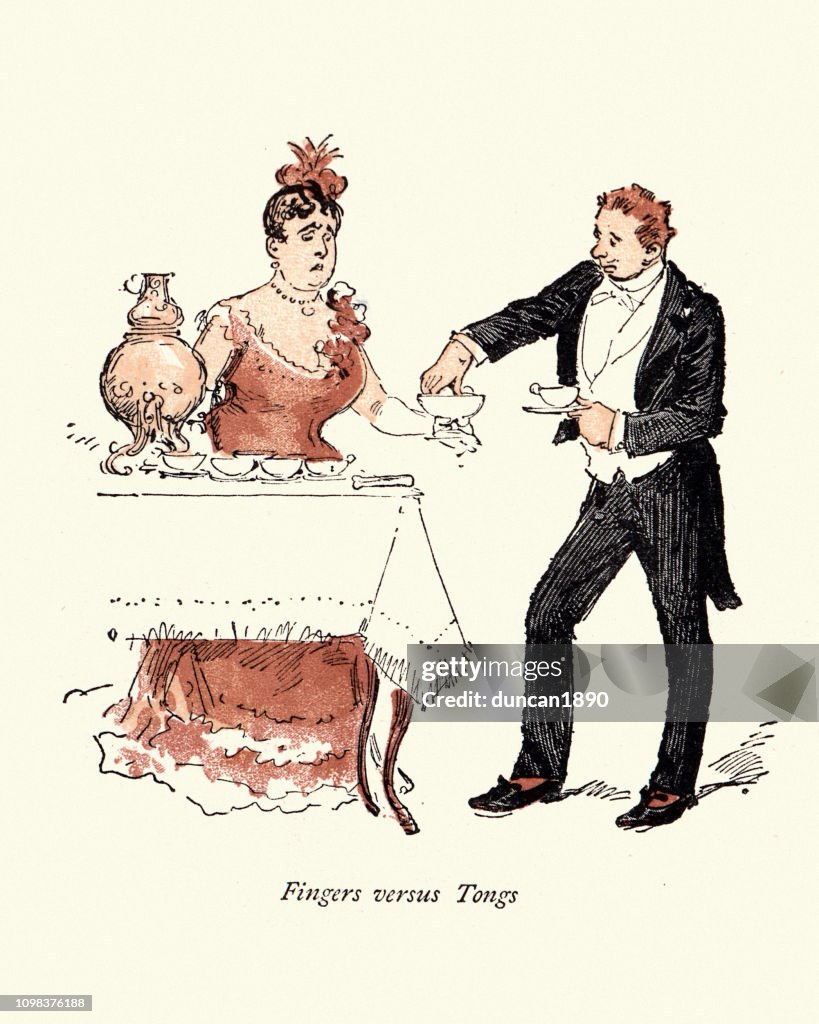 Victorian Cartoon Rude Man Using His Fingers To Take Food High-Res Vector  Graphic - Getty Images