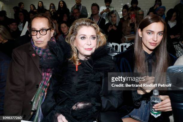Gilles Dufour, Catherine Deneuve and Irina Shayk attend the Jean-Paul Gaultier Haute Couture Spring Summer 2019 show as part of Paris Fashion Week on...