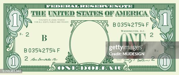 stockillustraties, clipart, cartoons en iconen met afdrukken - eén dollar amerikaanse dollar