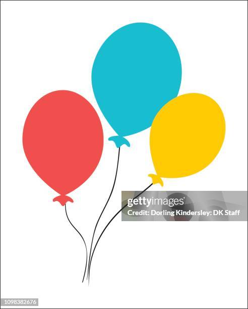 3 balloons - empty studio set stock illustrations