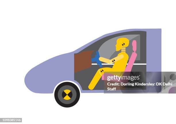 crash dummy testing car - crash dummy stock illustrations