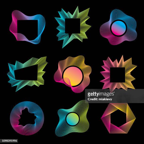 abstract geometric shapes set - morphing concept stock illustrations