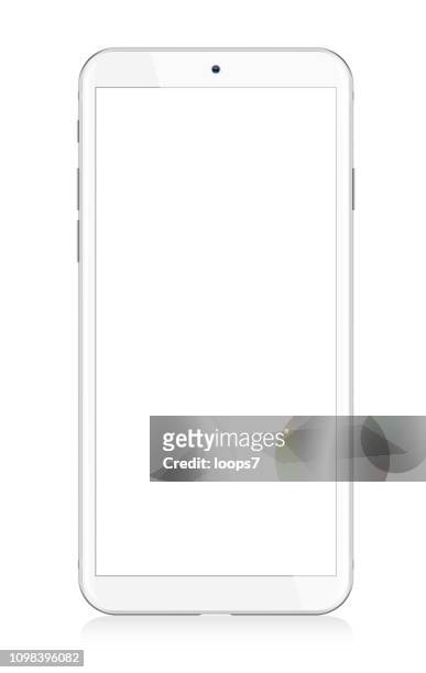 white modern smartphone - smartphone stock illustrations