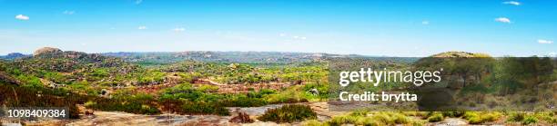panoramic landscape of matopos national park in zimbabwe - zimbabwe stock pictures, royalty-free photos & images