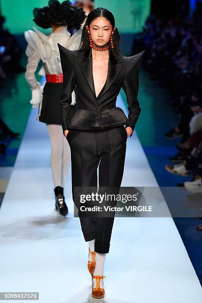 A model walks the runway during the Jean-Paul Gaultier Haute Couture ...