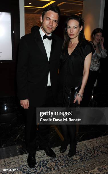 Dougray Scott and Claire Forlani attend the Who's Cooking Dinner? charity event in aid of leukaemia charity Leukaon at the Four Seasons Hotel on...
