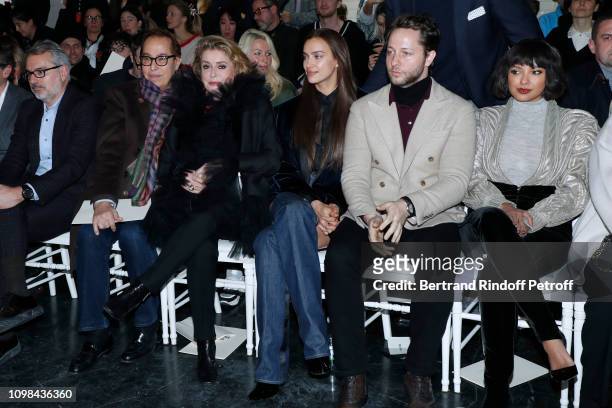 Gilles Dufour, Catherine Deneuve, Irina Shayk, Derek Blasberg and Katerina "Kat" Graham attend the Jean-Paul Gaultier Haute Couture Spring Summer...