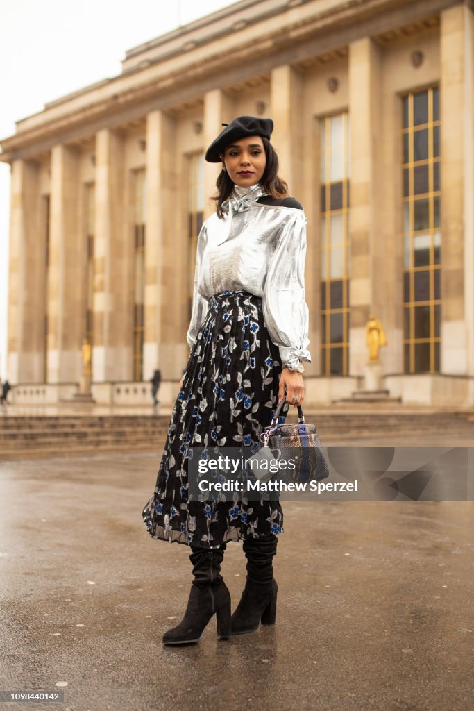 Street Style - Paris Fashion Week - Haute Couture Spring Summer 2020 : Day  Three