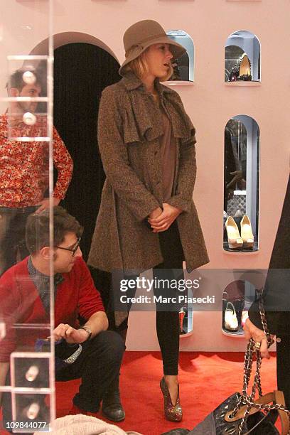 Blake Lively sighted at the Louboutin store on March 5, 2011 in Paris, France.