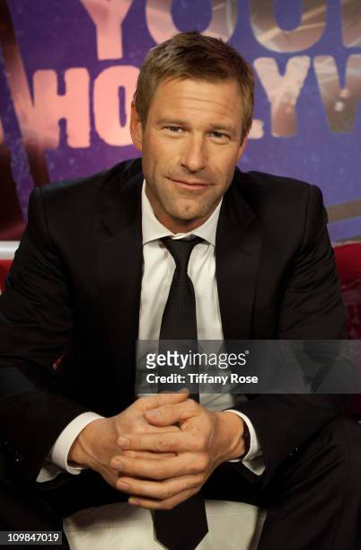 Actor Aaron Eckhart visits YoungHollywood.com at the Young Hollywood Studio on March 7, 2011 in Los Angeles, California.