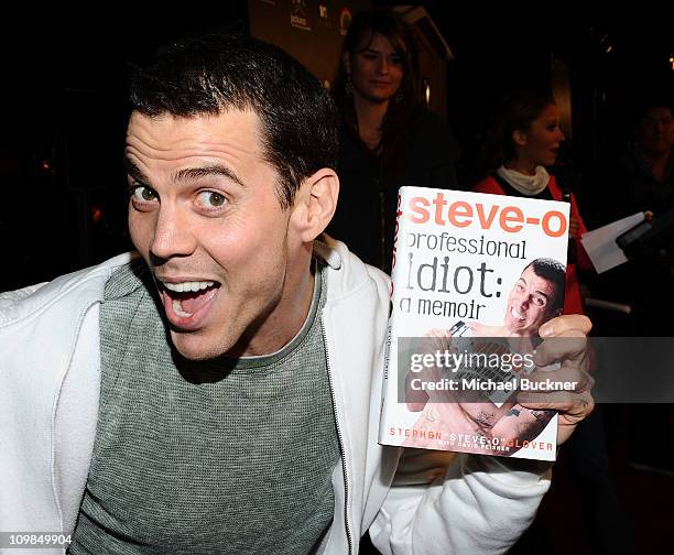 Steve-O attends the Blu-ray and DVD release of Paramount Home Entertainment's "Jackass 3" at the Paramount Studios on March 7, 2011 in Los Angeles,...