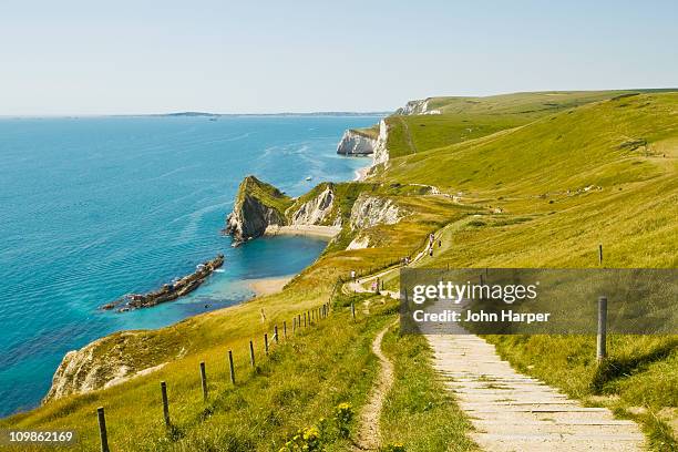 dorset coastline, dorset - costa foto e immagini stock