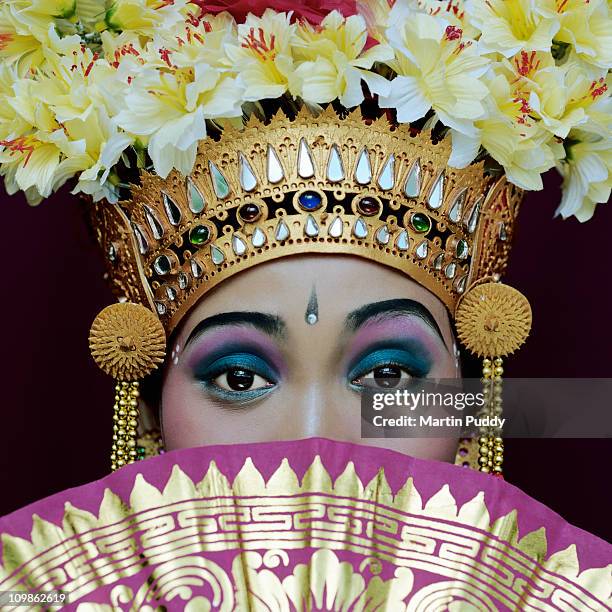 portrait of legong dancer - bali women tradition head stock pictures, royalty-free photos & images