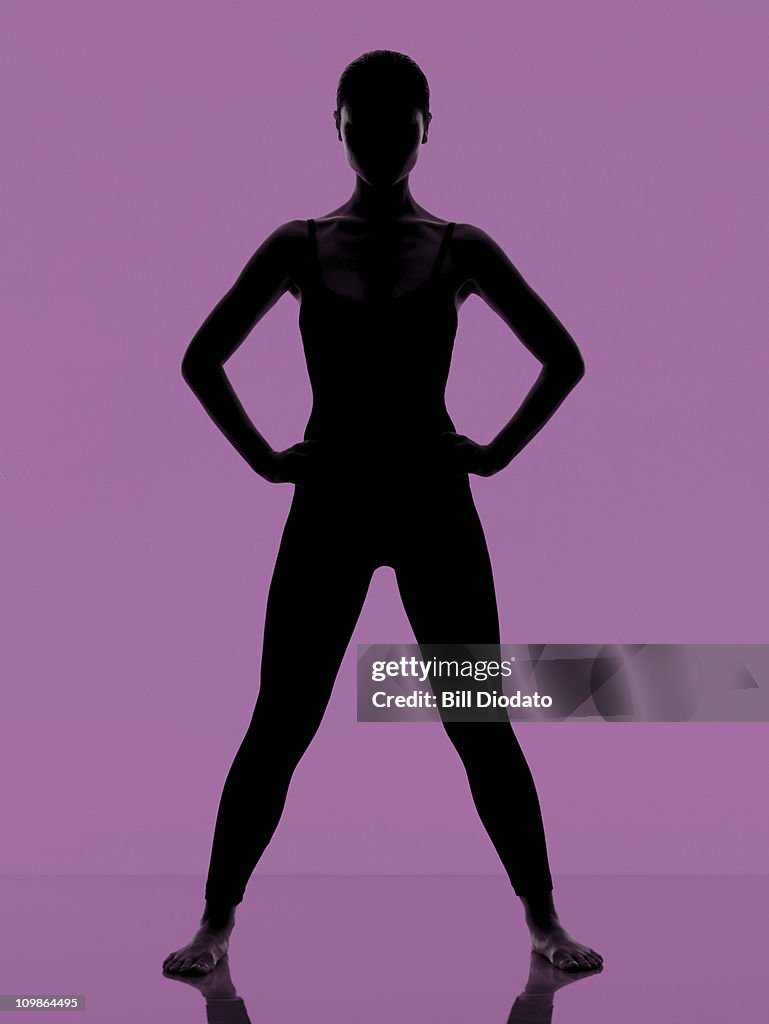 FItness work out on clean Purple Background