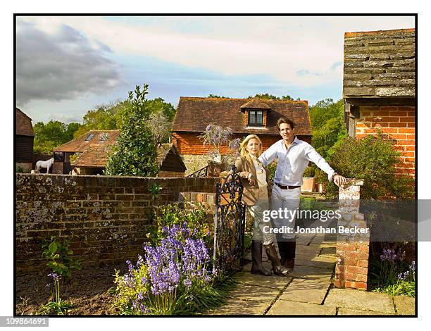 Princess Marie-Chantal and Prince Palvos of Greece are photographed at their home 'Beale House' for Vanity Fair - Spain on May 2-3, 2009 in West...