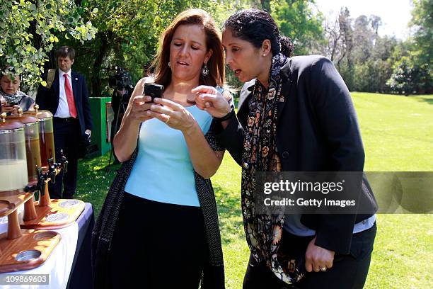 Margarita Zavala, first lady of Mexico and Steffi Jones, Organising Committee President's Cup Women's World Cup 2011, meet as part of the Germany...