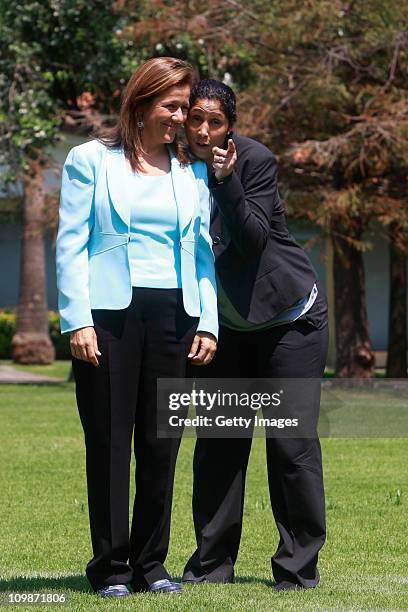 Margarita Zavala, first lady of Mexico and Steffi Jones, Organising Committee President's Cup Women's World Cup 2011 meet as part of the Germany 2011...