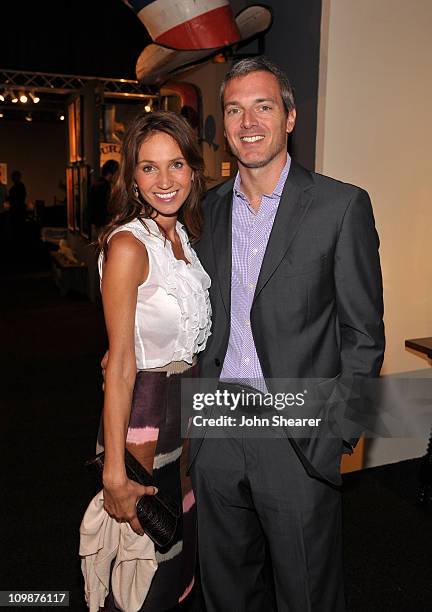 Ana Berman and guest attend the 14th Annual Los Angeles Antiques Show Opening Night Preview Party For P.S. Arts at the Barker Hanger on April 22,...