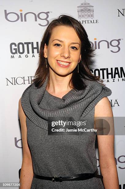 Olympic figure skater Sarah Hughes attends Gotham Magazine's Annual Gala hosted by Alicia Keys and presented by Bing at Capitale on March 15, 2010 in...