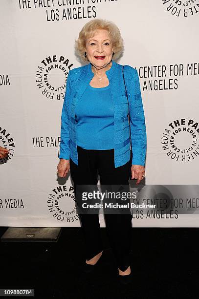 Actress Betty White attends the Paley Center For Media's Paleyfest 2011 Event Honoring "Hot In Cleveland" at the Saban Theatre on March 8, 2011 in...
