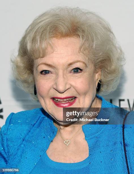 Actress Betty White attends the Paley Center For Media's Paleyfest 2011 Event Honoring "Hot In Cleveland" at the Saban Theatre on March 8, 2011 in...