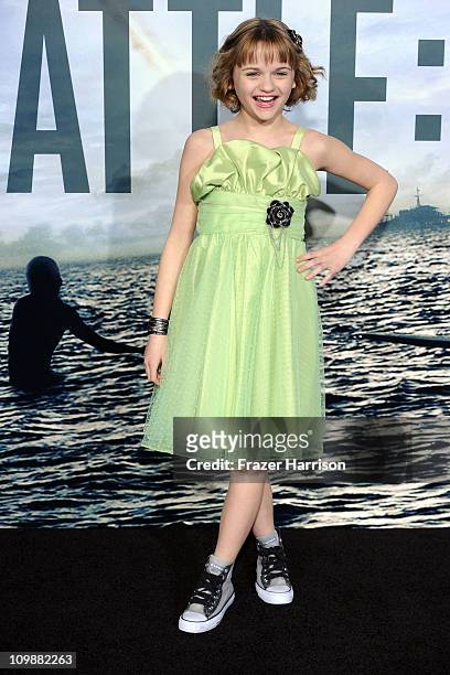 Actress Joey King arrives at the premiere of Columbia Pictures' "Battle: Los Angeles" at the Regency Village Theater on March 8, 2011 in Westwood,...