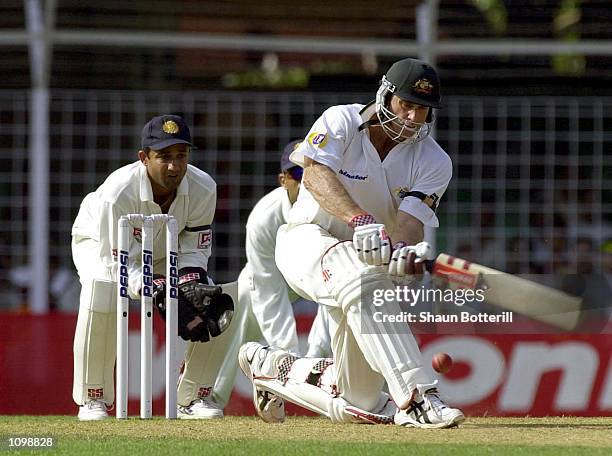 Matthew Hayden of Australia hits out during day two of the first test between India and Australia played Wankhede Stadium, Mumbai, India. DIGITAL...