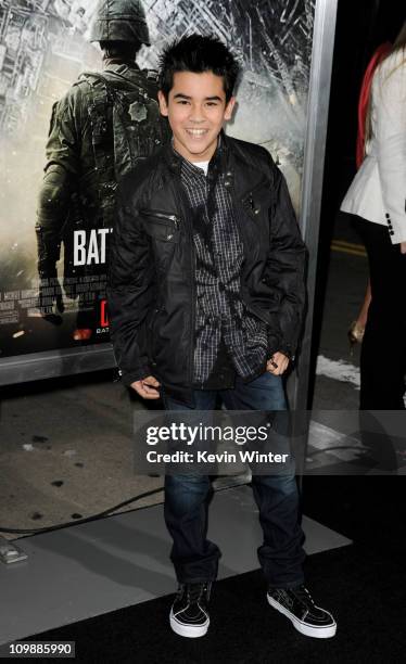 Actor Bryce Cass arrives at the premiere of Columbia Pictures' "Battle: Los Angeles" at the Village Theater on March 8, 2011 in Los Angeles,...