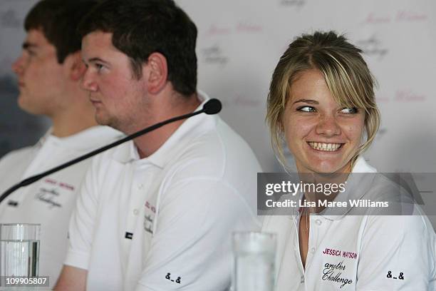 Jessica Watson attends a media conference to announce her next project, which is to skipper the youngest ever crew in the 2011 Rolex Sydney Hobart...