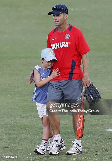 India coach Gary Kirsten ahead of India's match against the Netherlands at the Ferozeshah Kotla Stadium in New Delhi on Tuesday, March 08, 2011.