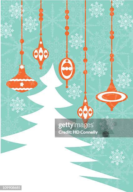 illustrazioni stock, clip art, cartoni animati e icone di tendenza di retro christmas design - christmas bauble