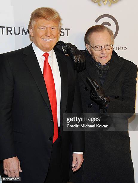 Donald Trump and Larry King attend the Comedy Central Roast Of Donald Trump at the Hammerstein Ballroom on March 9, 2011 in New York City.