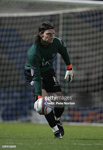 Tommy Lee of Chesterfield in action during the npower League Two match between Chesterfield and Northampton Town at the B2net Stadium on March 8,...