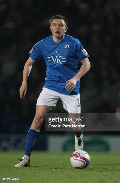 Gregor Robertson of Chesterfield in action during the npower League Two match between Chesterfield and Northampton Town at the B2net Stadium on March...