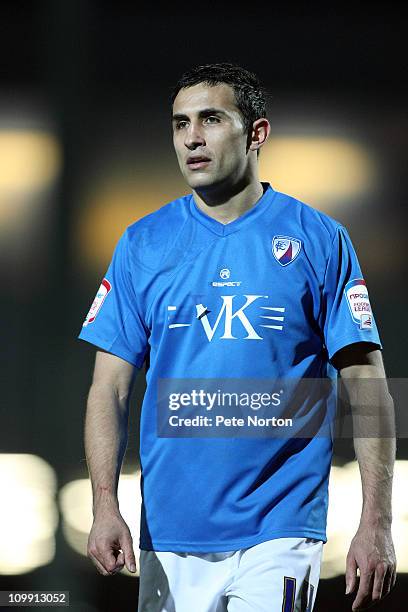 Jack Lester of Chesterfield in action during the npower League Two match between Chesterfield and Northampton Town at the B2net Stadium on March 8,...
