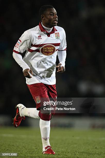 Nana Ofori-Twumsai of Northampton Town in action during the npower League Two match between Chesterfield and Northampton Town at the B2net Stadium on...