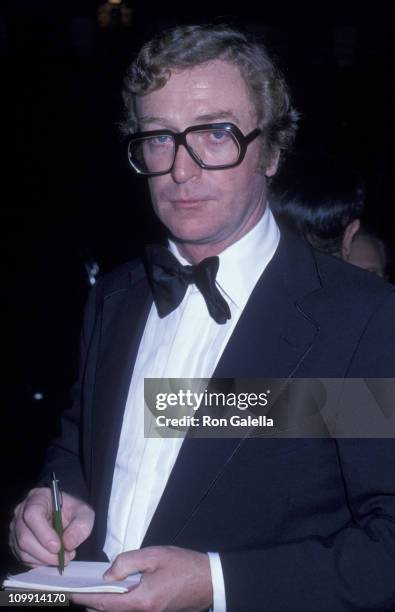 Actor Michael Caine attends Sixth Annual American Film Institute Lifetime Achievement Awards Honoring Henry Fonda on March 9, 1978 at the Beverly...