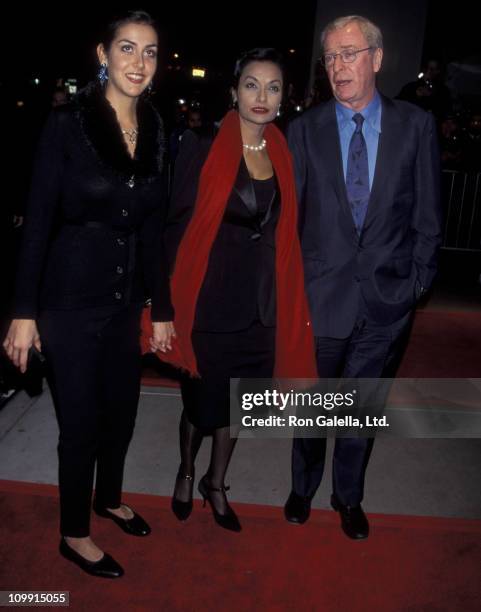 Actor Michael Caine, wife Shakira Caine and daughter Nikki Caine attend the screening of "Little Voice" on November 23, 1998 at Paris Theater in New...