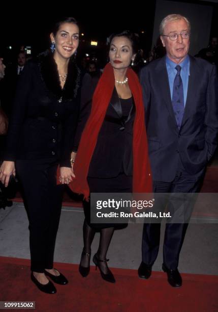 Actor Michael Caine, wife Shakira Caine and daughter Nikki Caine attend the screening of "Little Voice" on November 23, 1998 at Paris Theater in New...