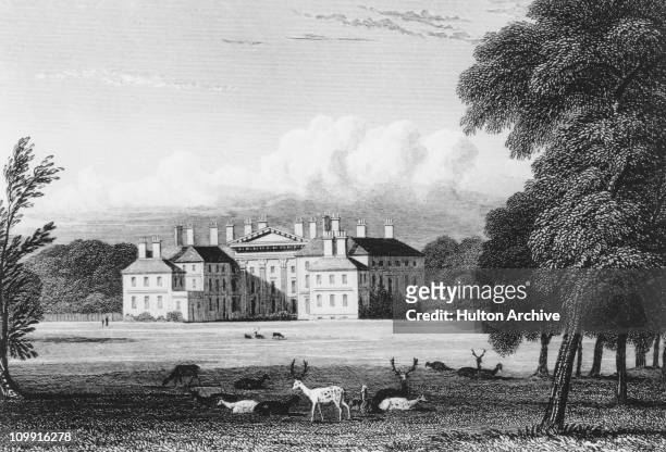 Dalkeith Palace, Midlothian, circa 1830. Plate published August 1830.