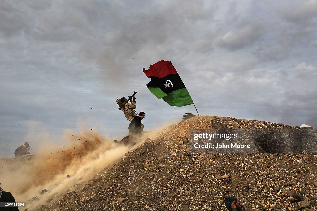 Opposition Rebels Battle Gaddafi Forces In Eastern Libya