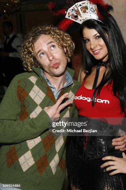 Jonny Fairplay with Cora Skinner of Bodog.com during THE HOUSE OF FLAUNT OSCAR RETREAT - Day 5 at Private Residence in Los Angeles, CA, United States.