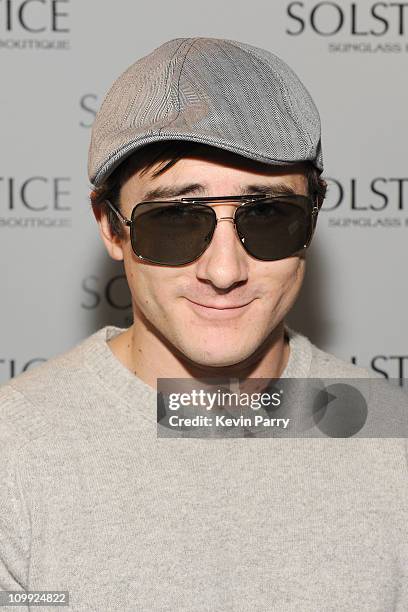 Actor Alex Frost poses in Gucci 1906S sunglasses at the Solstice Sunglass Boutique and Safilo USA at The American Music Awards on November 22, 2009...